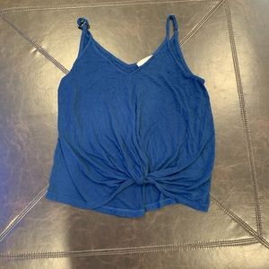 Blue tie tank top